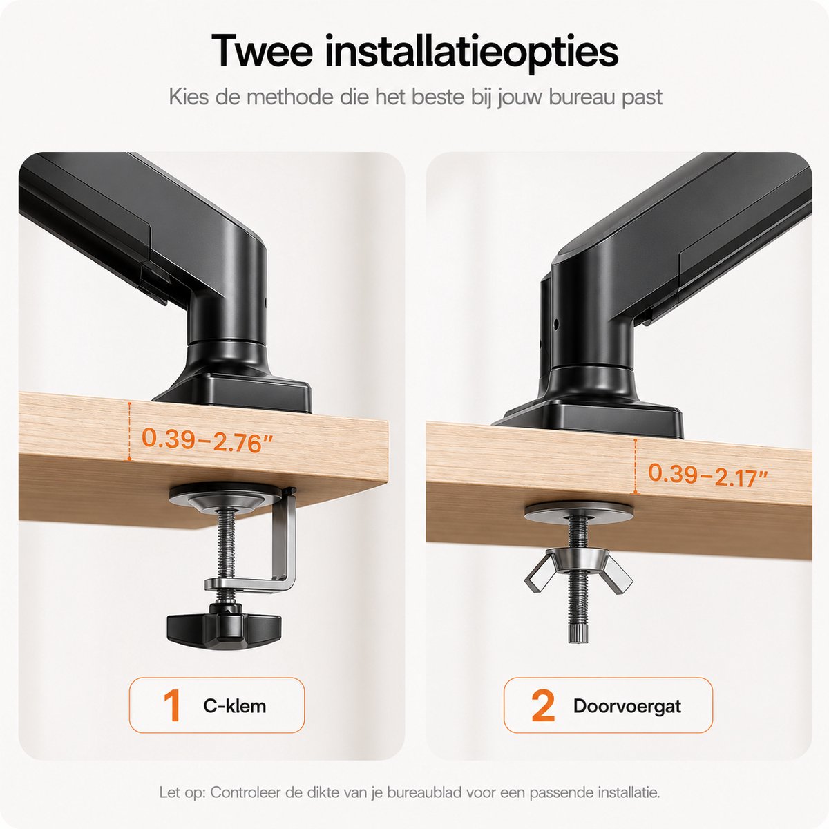 Sounix Dubbele Monitor arm - Monitor Beugel voor 13-32 Inch thumbnail 5
