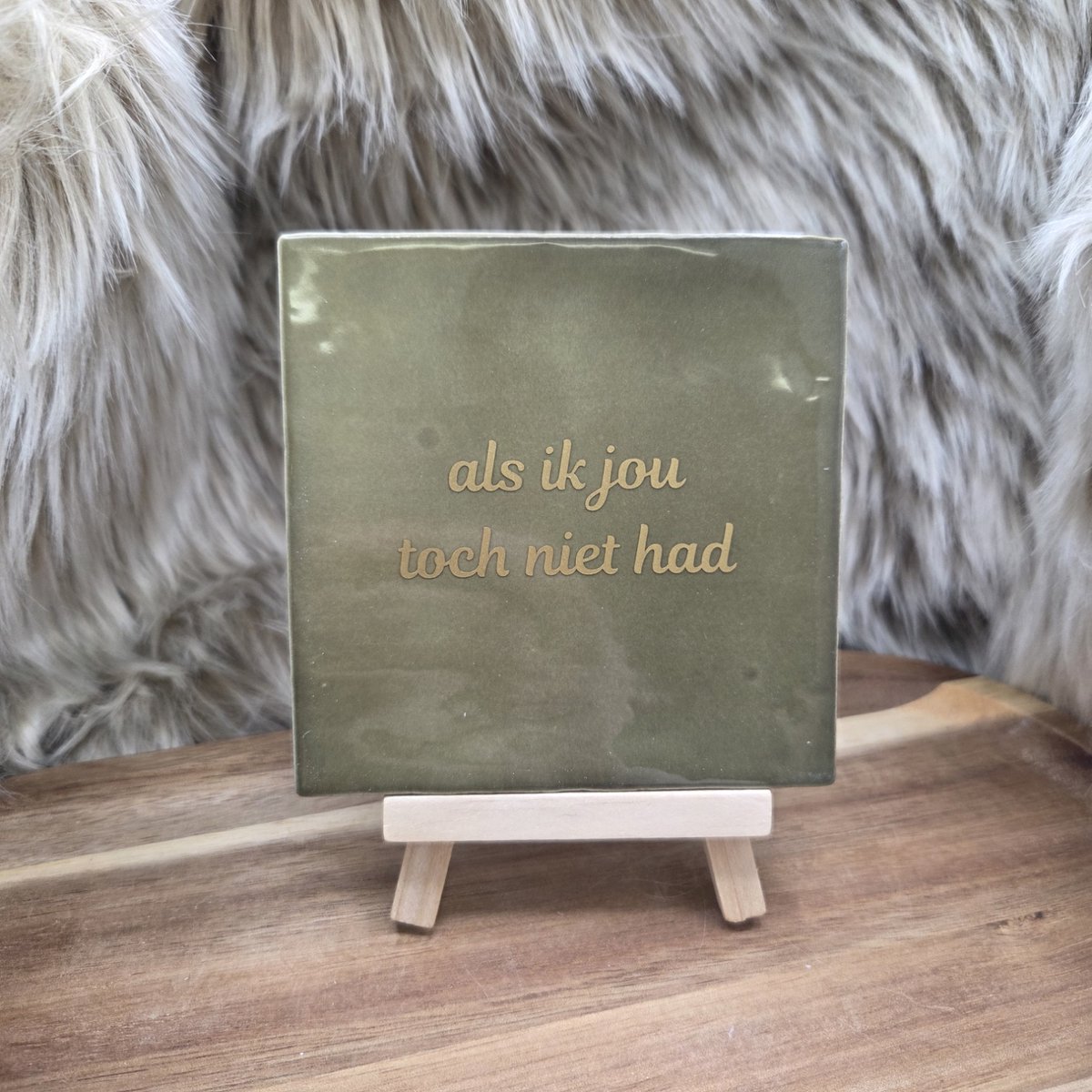 CreaCraft Robuust Wenstegeltje – Als ik jou toch niet had – Hip trendy tegeltje – Cadeau voor Juf, Meester, Collega of Vriend – Keramiek – 10x10 cm - Zomaar - Trendy nu – Decoratief Tegeltje met Standaard – Cadeau Idee Oudroze/Fel roze