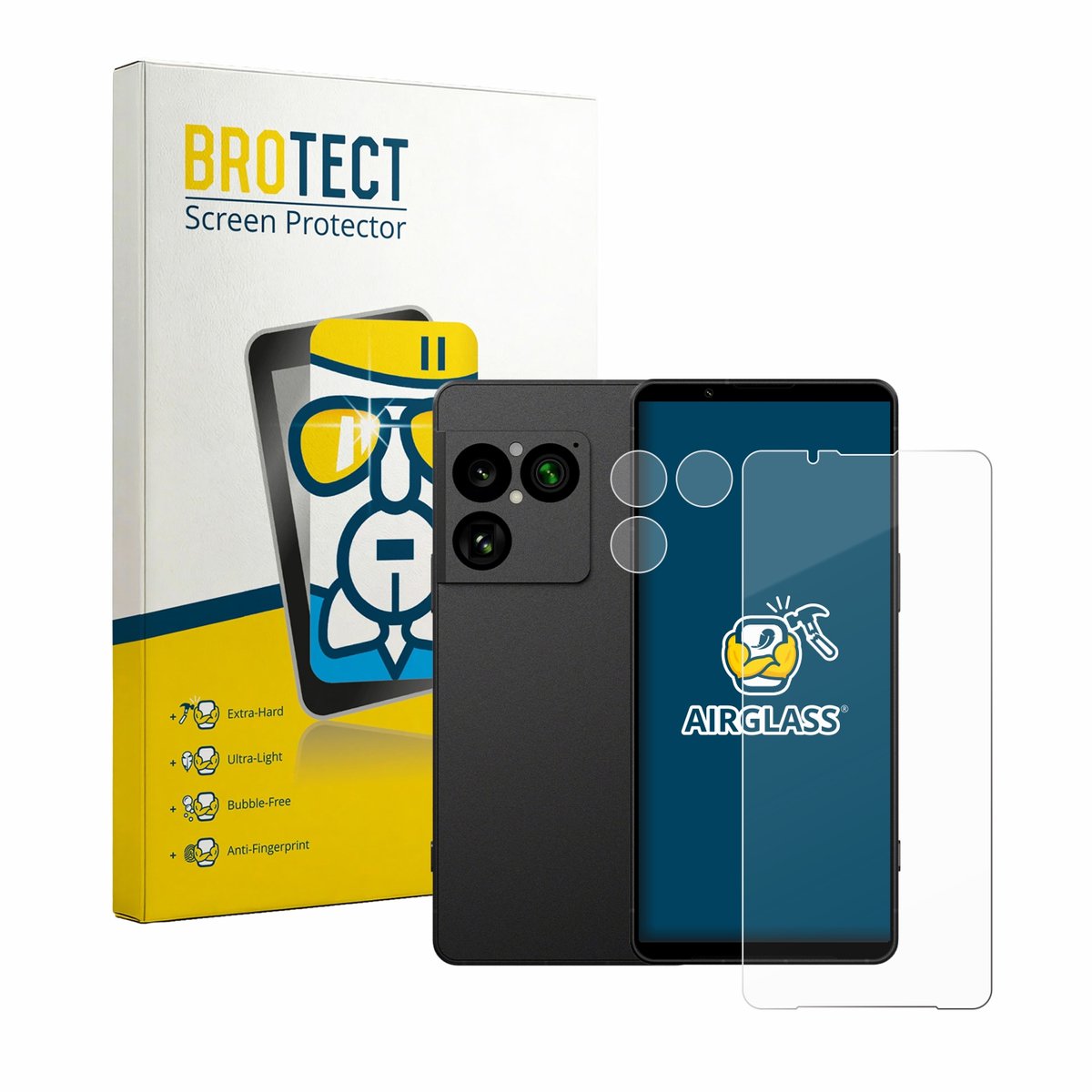 Screenprotector voor Sony Xperia 1 VIII (Voor+Camera) Beschermglas transparant