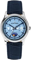 Jacques Lemans 1-2213F - Horloge - Leer - Donkerblauw - 43 mm