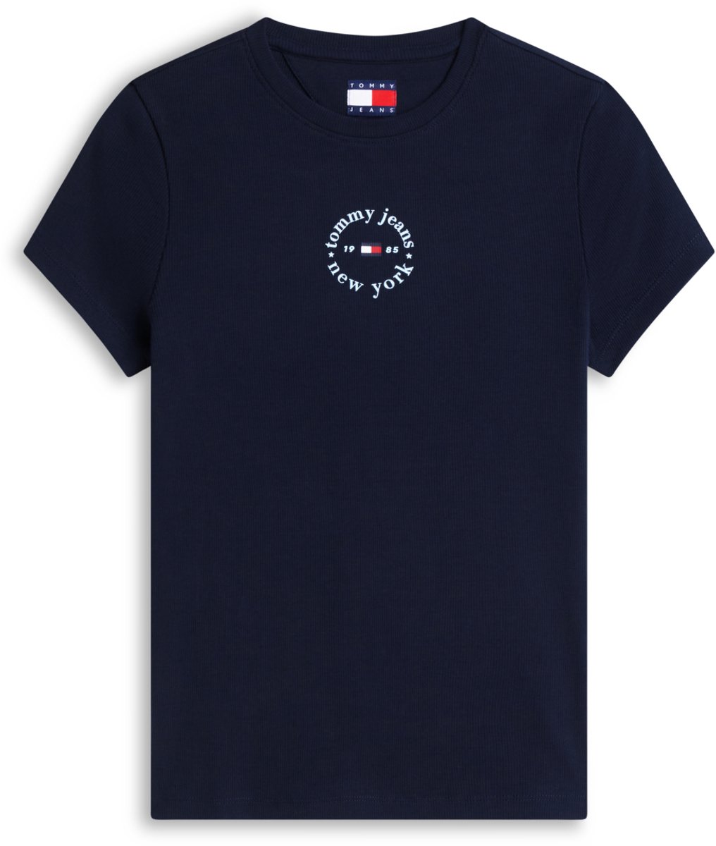 Tommy Jeans T-shirt Tjw Slim Ess Logo2 Ri Dw0dw22807 C1g Dark Night Dames Blauw