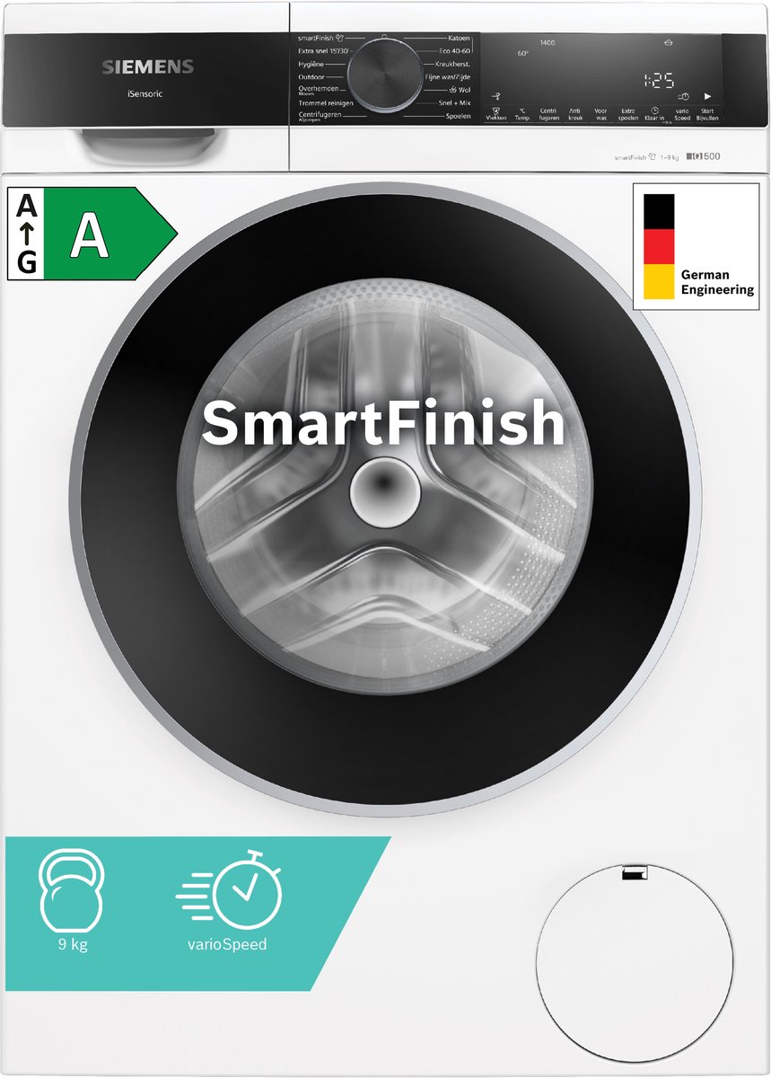 Bol.com Siemens WG44G2ZWNL - iQ500 - Wasmachine met stoom - 1400 rpm - smartFinish: vermindert kreukels tot 50% - speedPack L: v... aanbieding