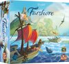 Speldoos 'Everdell Farshore' met een illustratie van een schip met rode zeilen en een idyllische kust.