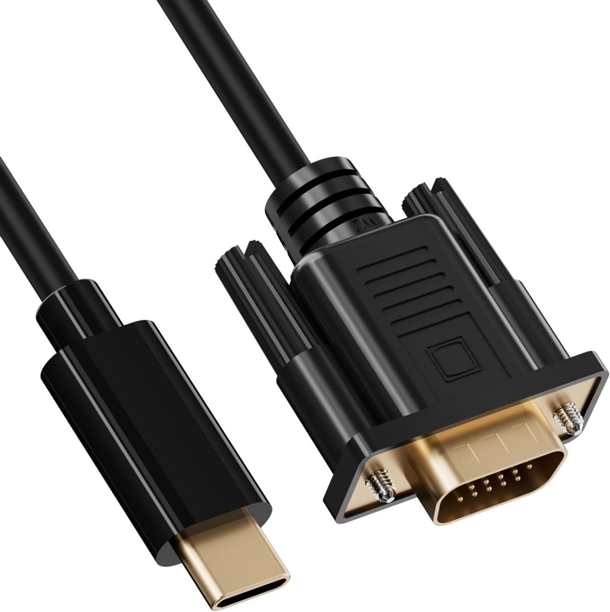USB C naar VGA Kabel - Adapter Kabel - Beeld Overzetten - Full HD Resolutie - 1 meter - Zwart
