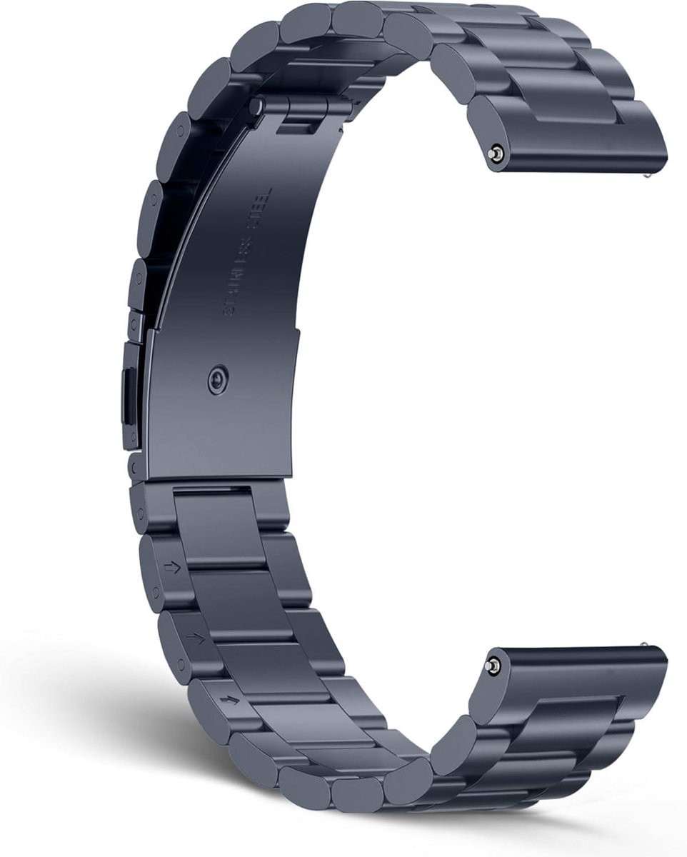 Metalen horlogeband - Roestvrijstalen armband - Smartwatch vervangen - Eenvoudig te installeren - 22 mm - Zilver