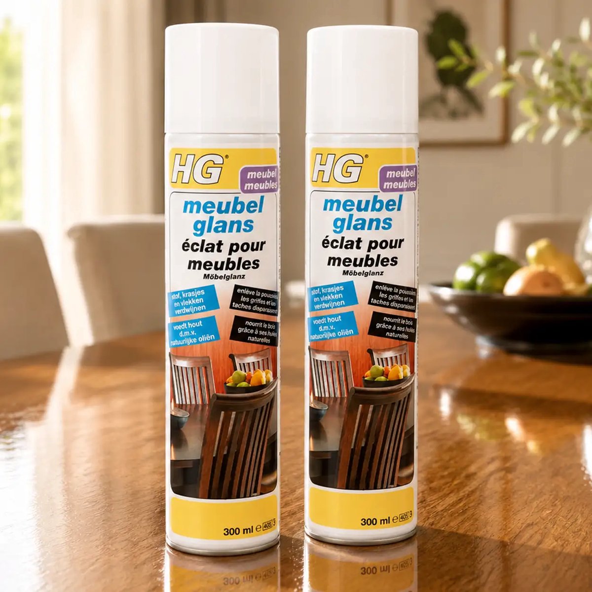 HG Meubelglans - Onderhoud Hout - 300 ml - 2 Stuks !