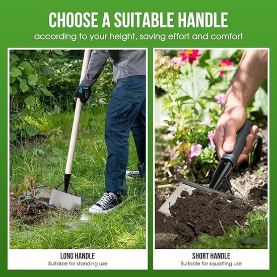 2 stuks multifunctionele tuinschep 21 cm - onkruidverwijderaar van mangaanstaal — afbeelding 3