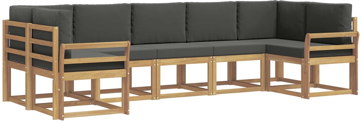 vidaXL Buiten - bank - set - 7 - st - 7-zits - Wit - en - antracietkleurig Wit en antracietkleurig