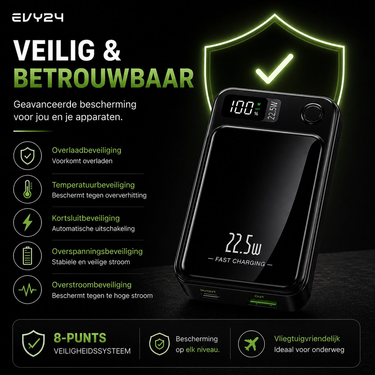 XL E-Mobility Evy24 Powerbank 10000mAh Magnetisch Draadloos - afbeelding 3