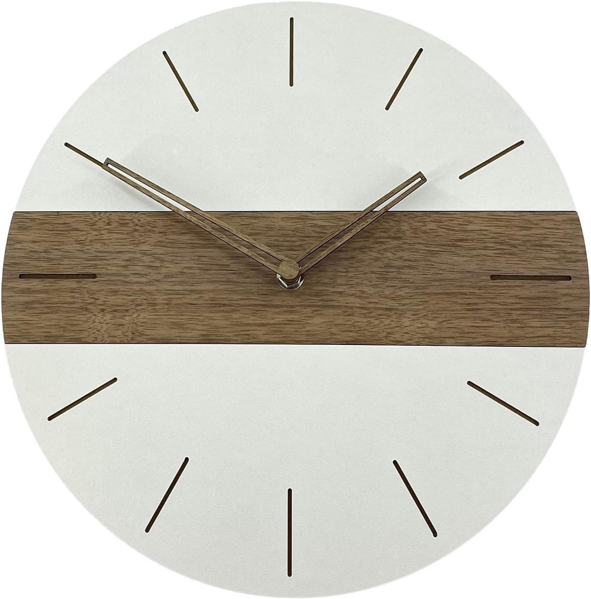 Minimalistische Wandklok 30 cm, Stille en Batterijgevoede Klok voor Woonkamer, Slaapkamer en Keuken, Scandinavisch Design