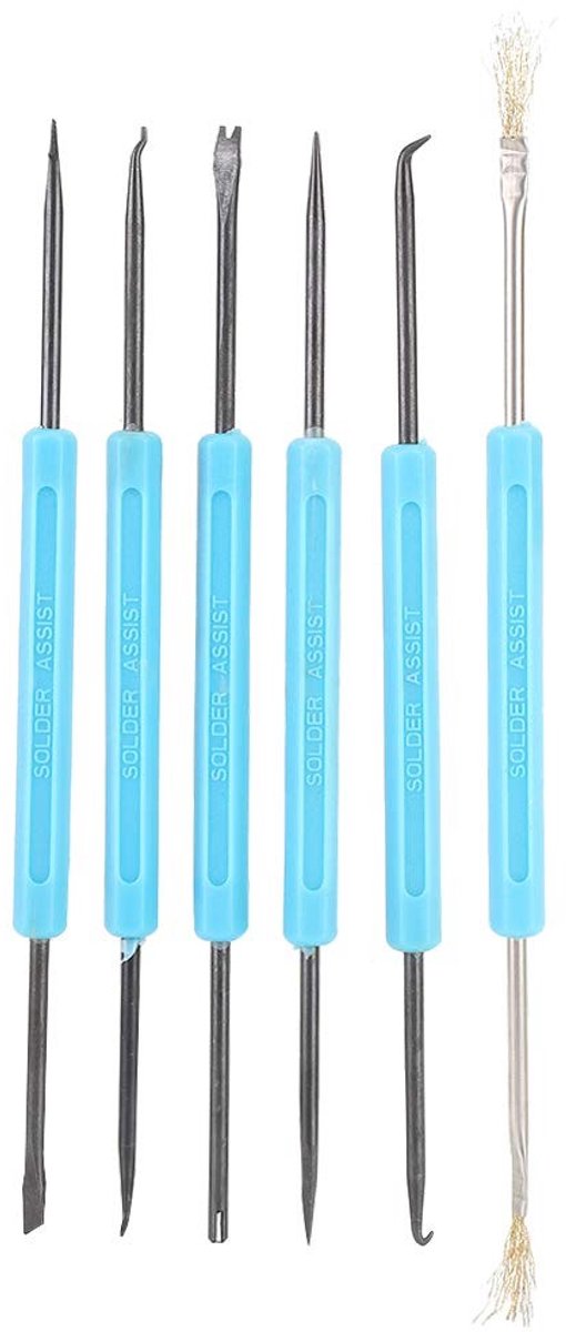 Dailygoods - Set van 6 dubbele kop soldeerhulpmiddelen - Ergonomische grip - Perfect voor elektronische reparaties - Multifunctioneel ontwerp - Inclus...