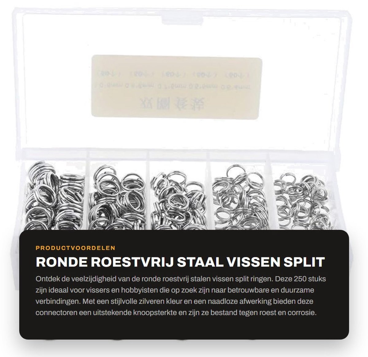 Dailygoods- Splitringen 250 Stuks - Roestvrij Staal - Connector - Dubbele Lus - Naadloos - Corrosiebestendig - Vissplitringen
