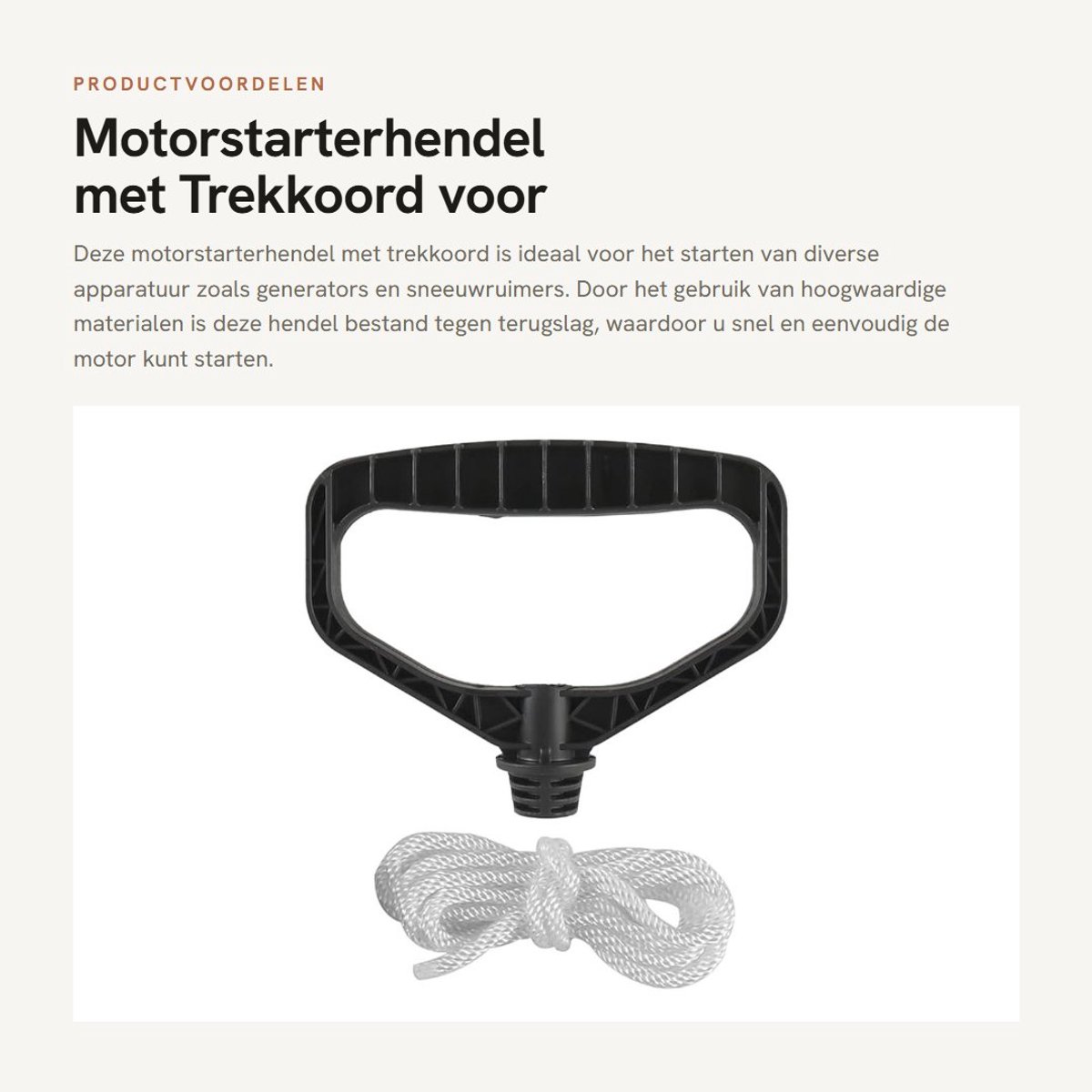 Dailygoods - Motorstarterhendel met Trekkoord voor Diverse Apparatuur