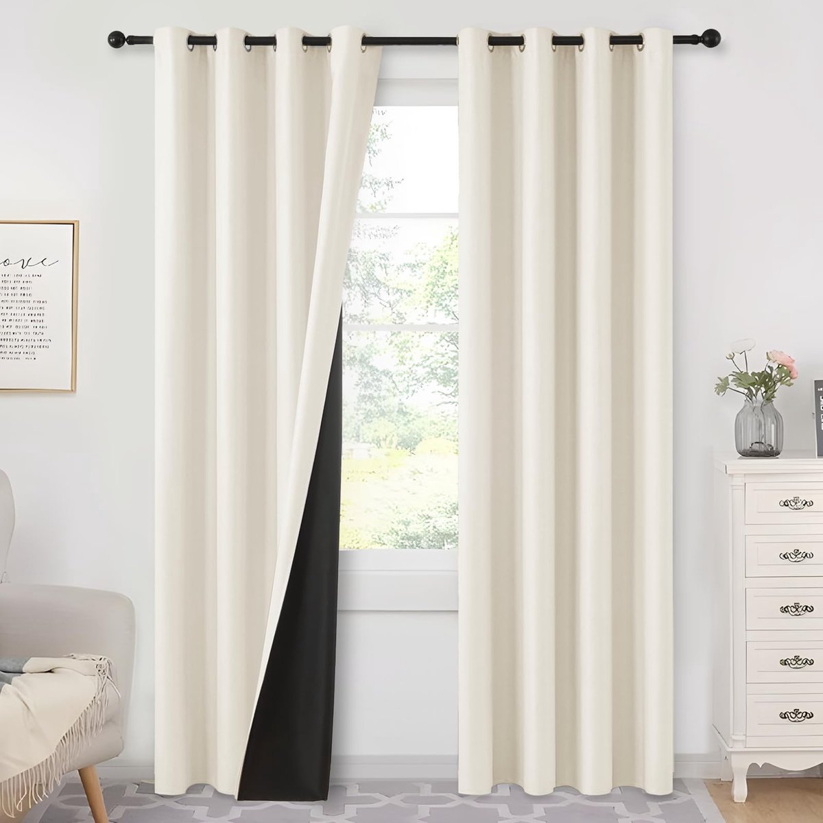 Dailygoods- Thermogordijn 100% verduisterend - Thermo Gordijn - Set van 2 - 225 cm lang - 140 cm breed - Hoogwaardig polyester - Slijtvast en krasbestendig - Verduisteringsgordijnen
