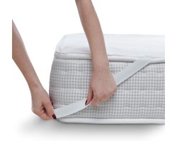 Waterproof Mattress Protector - Matrasbeschermer Topper - Matras Beschermen - Ademend Zonder Geluid - 100 x 200 cm - Wit