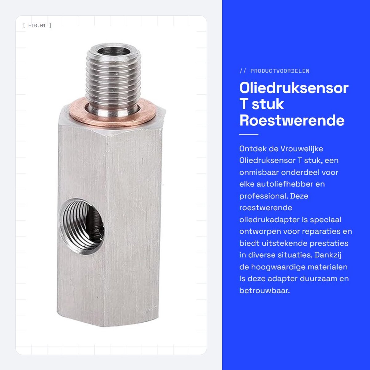 Dailygoods - Oliedruksensor T stuk - Roestwerende Oliedrukadapter - Voor Reparatie - M10x1 - Hoogwaardige Kwaliteit - Geschikt voor Auto's - Compact F...
