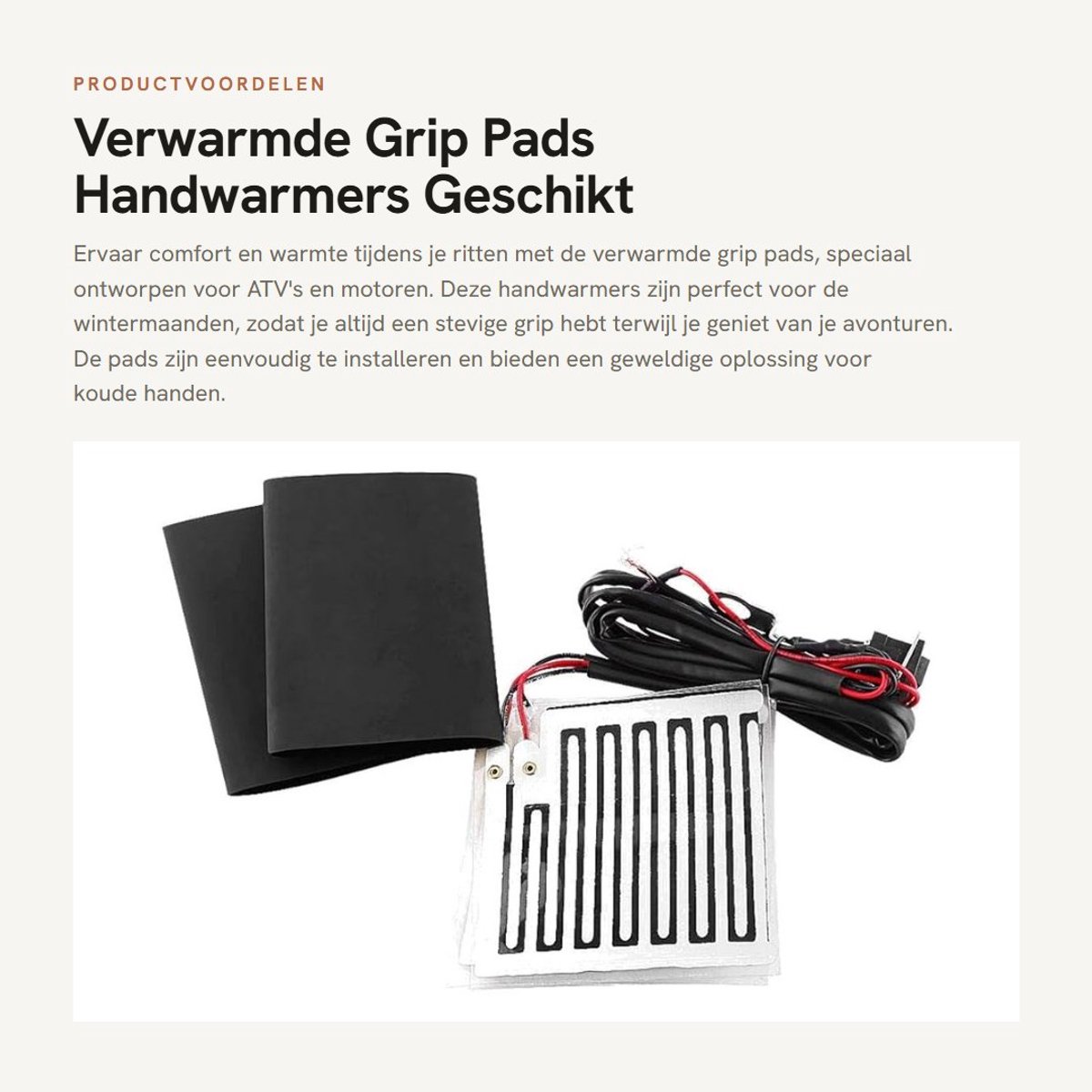 Dailygoods - Verwarmde Grip Pads - Handwarmers - Geschikt voor Motor - Zwart - 12V - Winter Inserts - Perfect voor koude dagen