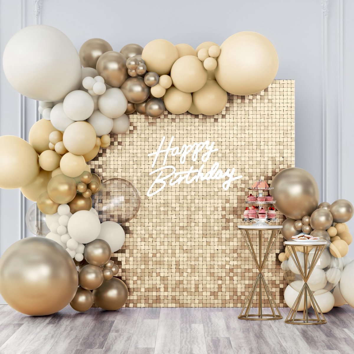 Dailygoods- Wandpaneel Glanzend - Pailletten - Decoratie voor Verjaardagen - Feesten - Bruiloften - 30 x 30 cm (24 stuks) - Achtergronddecoratie