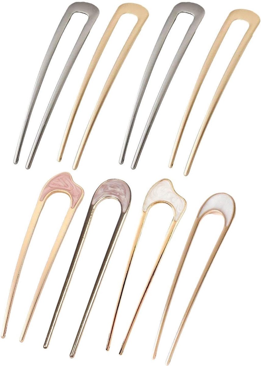 Dailygoods- Haarspelden 8 Stuks - Franse Haarspelden - Vintage Haarspelden - Modieuze Haaraccessoires - Legering - 11 Cm
