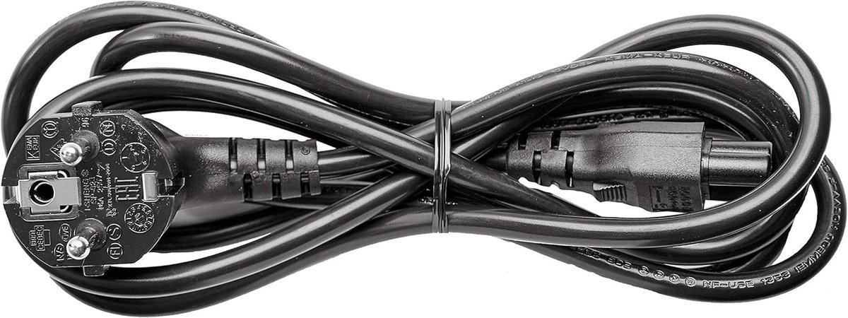Voedingskabel - Stroomkabel Adapter - Apparaat Opladen - EU Stekker - 18 meter - Zwart
