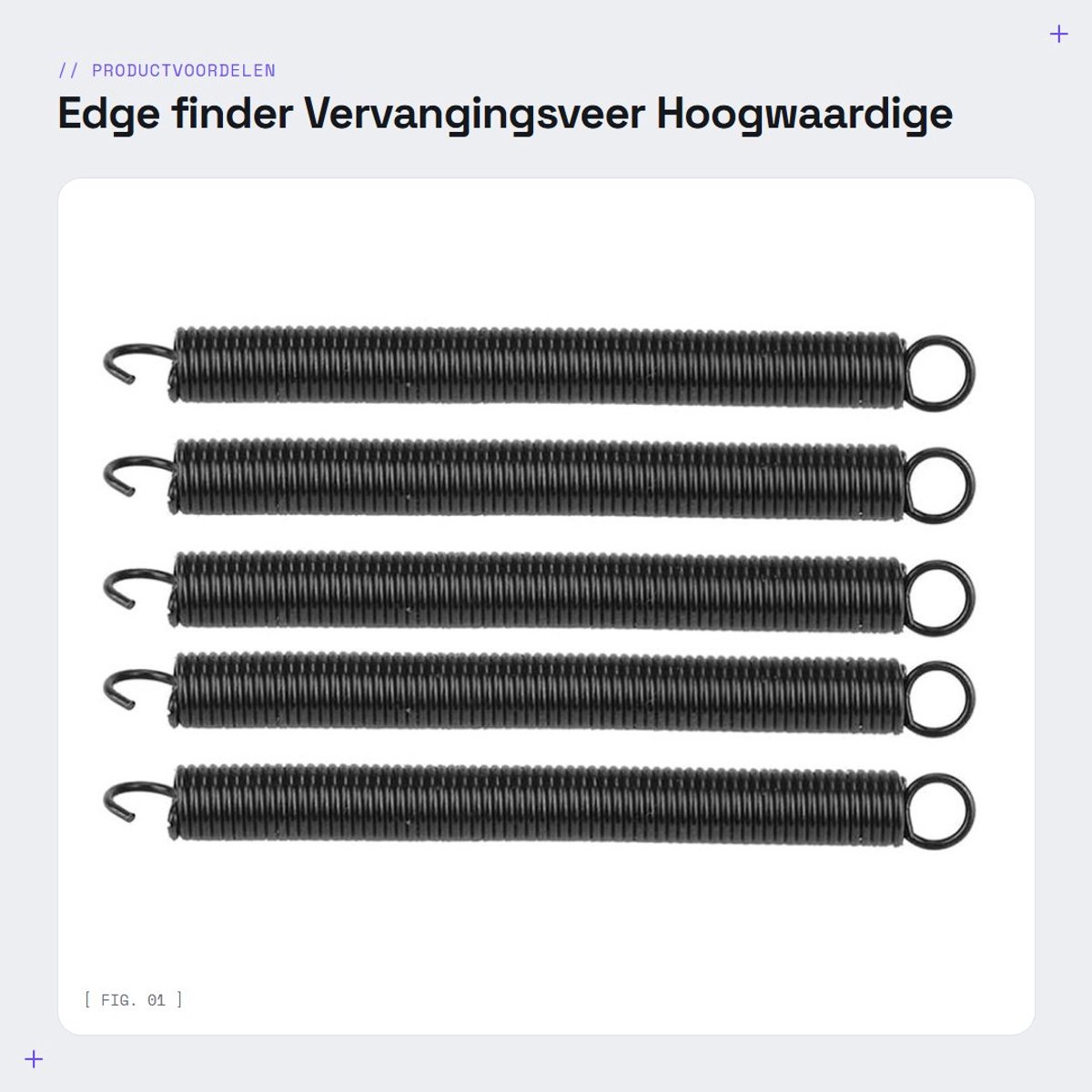Dailygoods- Kantenzoeker 50 mm - Vervangingsveer - 304 Roestvrij Staal - 5 Stuks - Slijtvast - Hoge Taaiheid - Veer