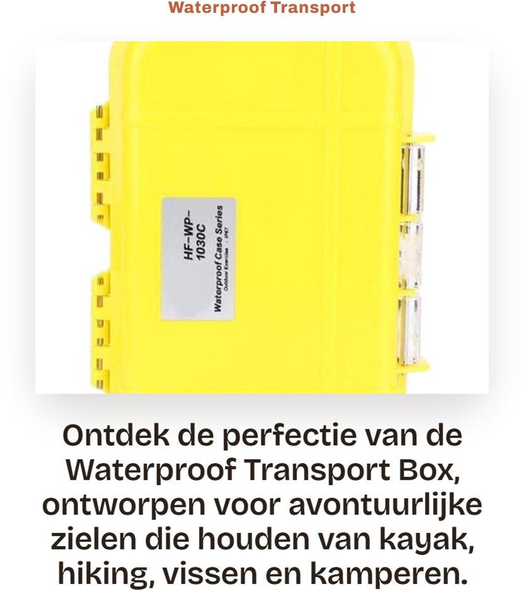 Dailygoods- Transportdoos Waterdicht - Opbergdoos met Deksel - Antiroest - Duurzaam - Lichtgewicht - Afneembare Rubberen Pad