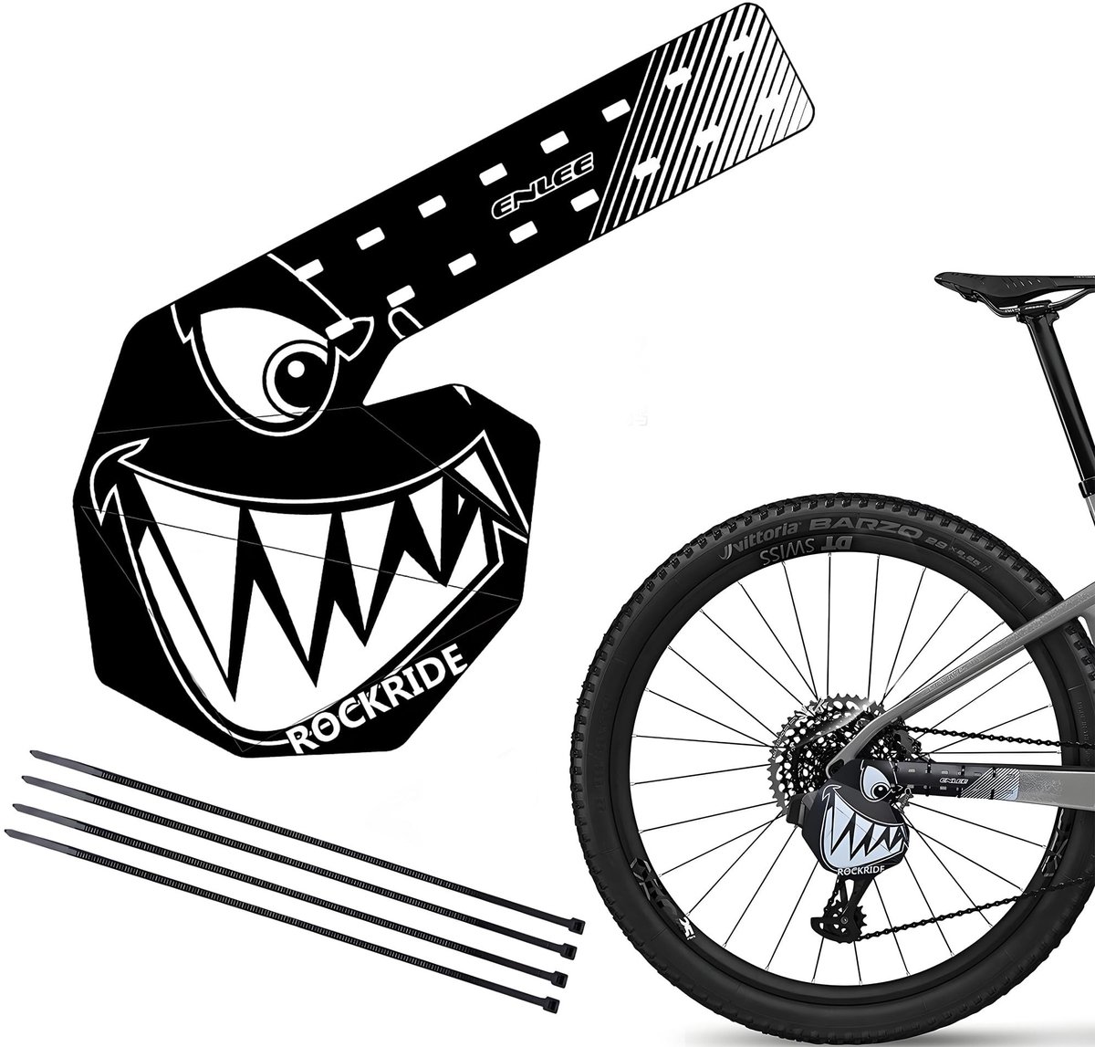 Dailygoods- Achterspatbord Schokbestendig - Achterspatbord Mountainbike - Lichtgewicht - Duurzaam - Eenvoudig te installeren - Met kabelbinders - Fender