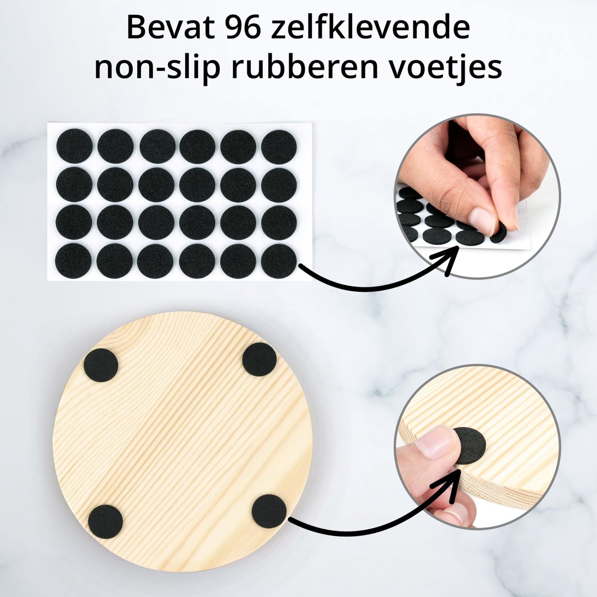 Dailygoods- Houten Onderzetters 100 mm - Antislip - Waterdicht - DIY Hobby - Blank Houten Cirkels - Stevige Houtconstructie - Onderzetter