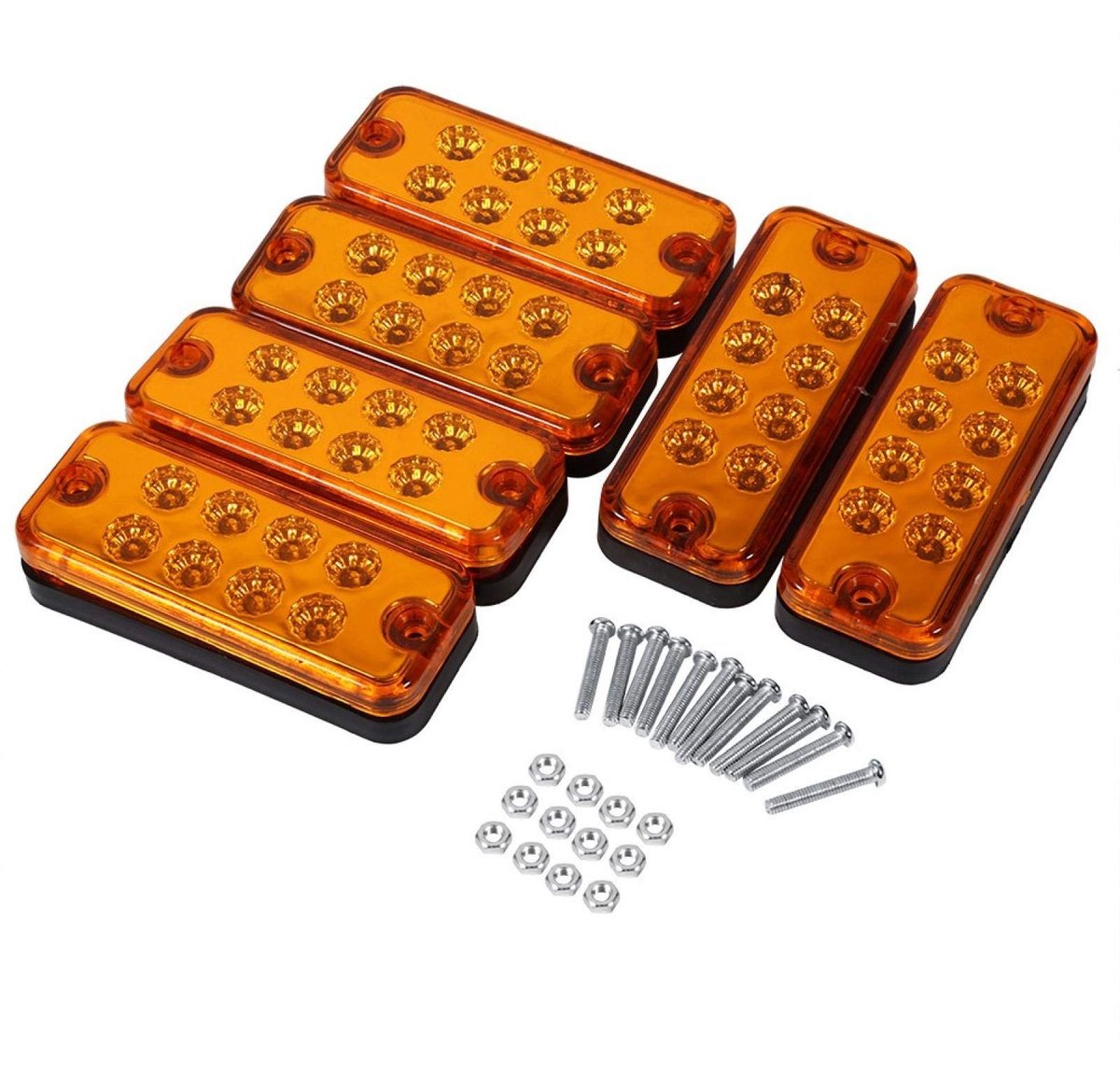 Dailygoods - Parkeerlichten - LED zijmarkeringslamp - Eenvoudig te installeren - Oranje - Brandruiming lichten - Geschikt voor vrachtwagens - 12v 24v