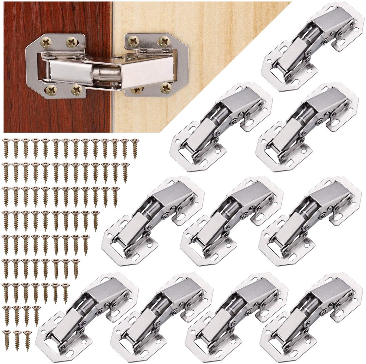 Dailygoods- Kastscharnieren 10 Stuks - Softclose Scharnieren - 90 Graden Scharnier - Keuke