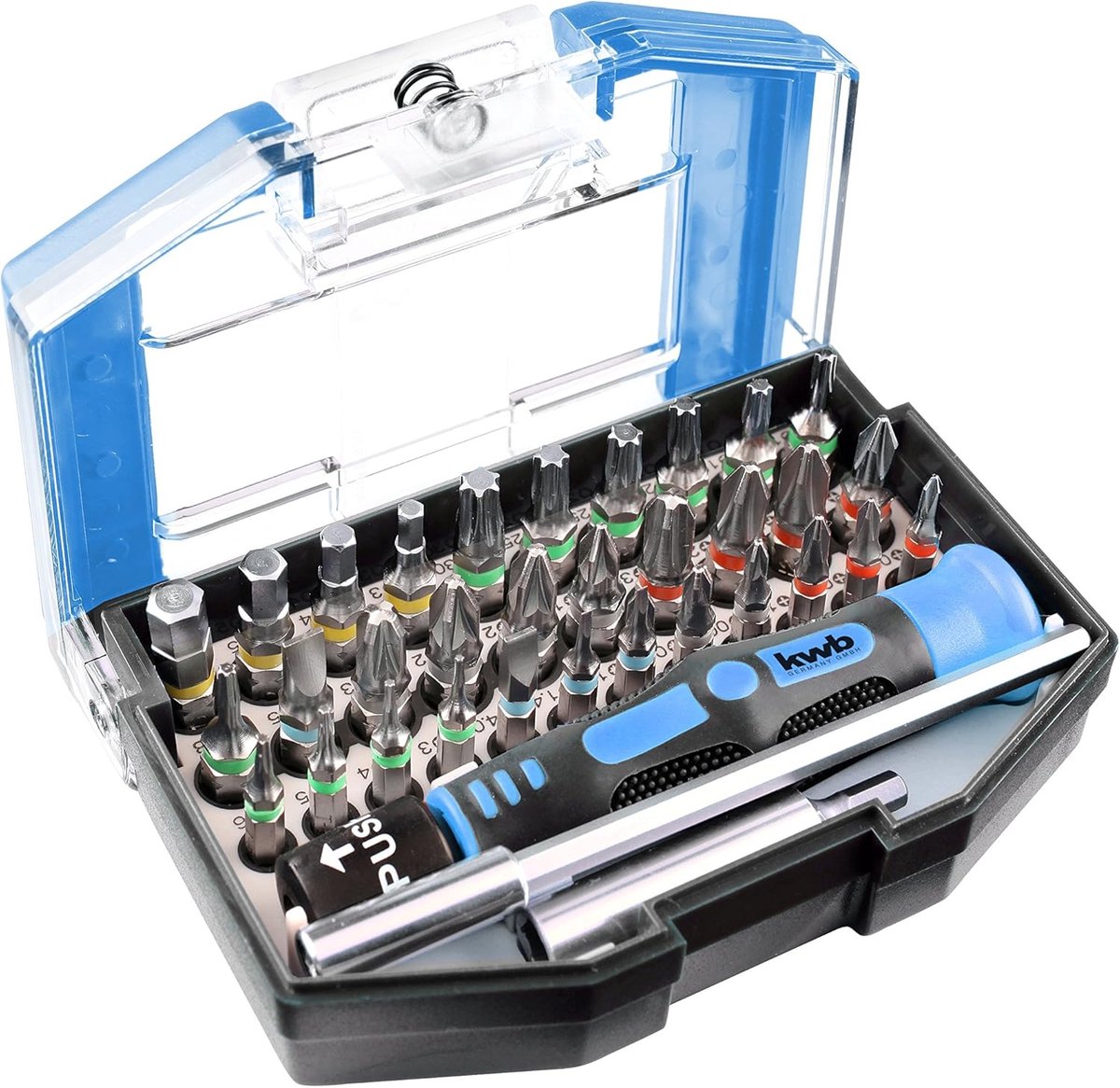 Bit Set - Schroefbits Complete - Fijnmechanica Reparatie - 35 Delige Set - 7.3 x 10.5 cm - Geel