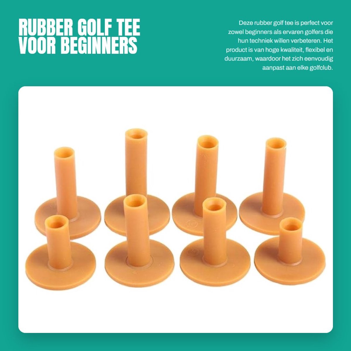 Dailygoods- Golf Thee-houder - Rubber - Duurzaam - Flexibel - Geschikt voor Houten/Plastic Golf Tees - Ideaal voor Driving Range - Golftee