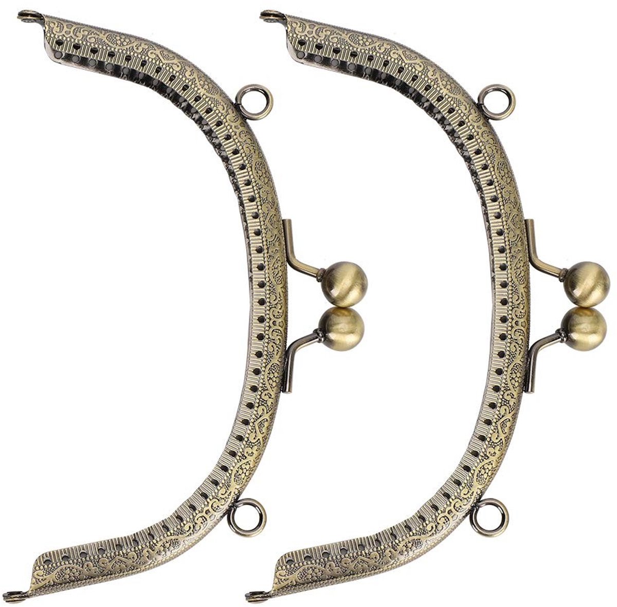 Dailygoods - Metalen portemonnee frame - Handgemaakt - Lichtbruin - Handtas frame - DIY portemonnee - Perfect voor handwerk - 2 stuks