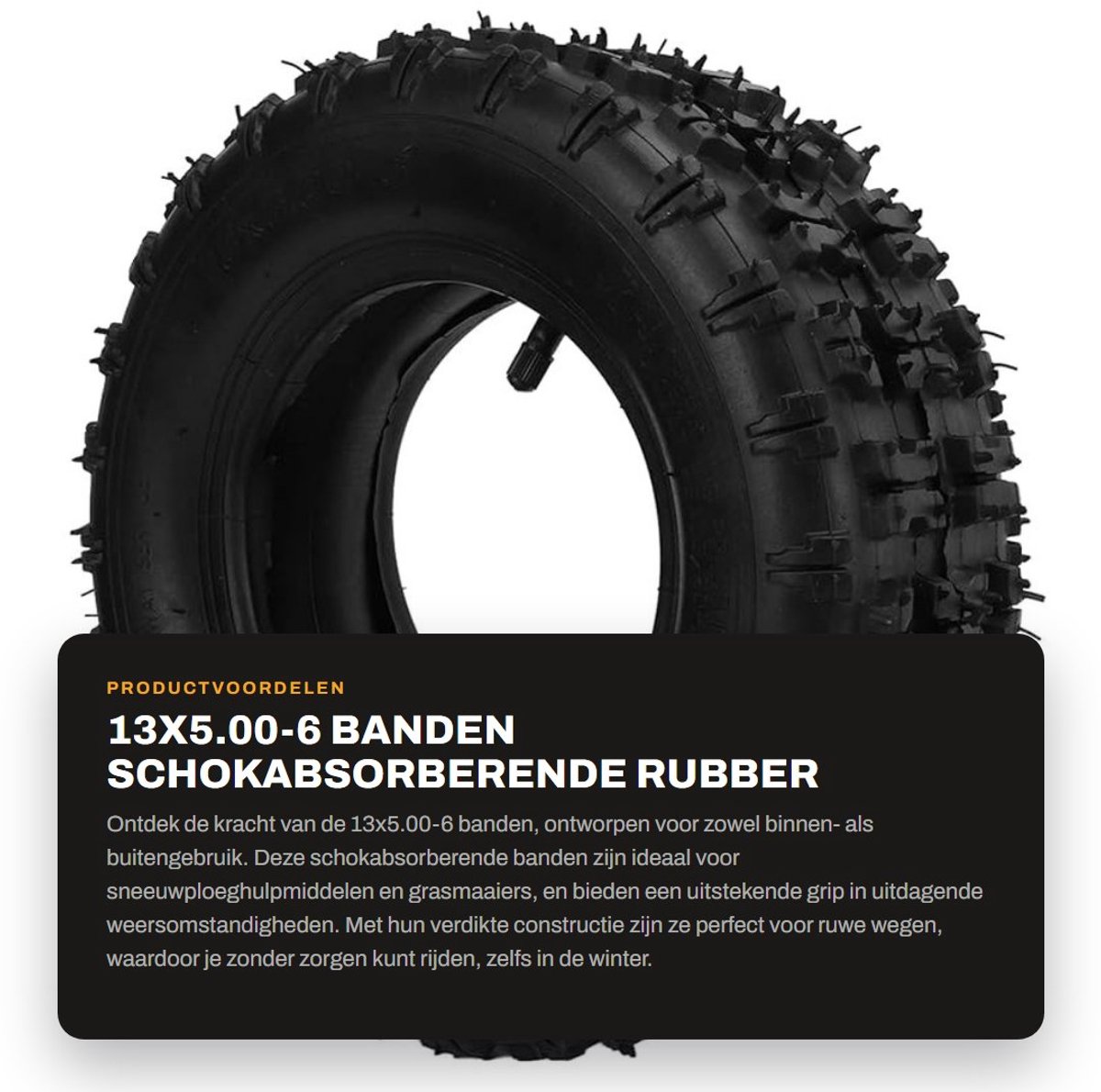 Dailygoods- Grasmaaier Banden Schokabsorberend - Binnen- en Buitenbanden - Verdikte Band - Antislip Textuur - Duurzaam Butylrubber - Uitstekende Afdichtingsprestaties