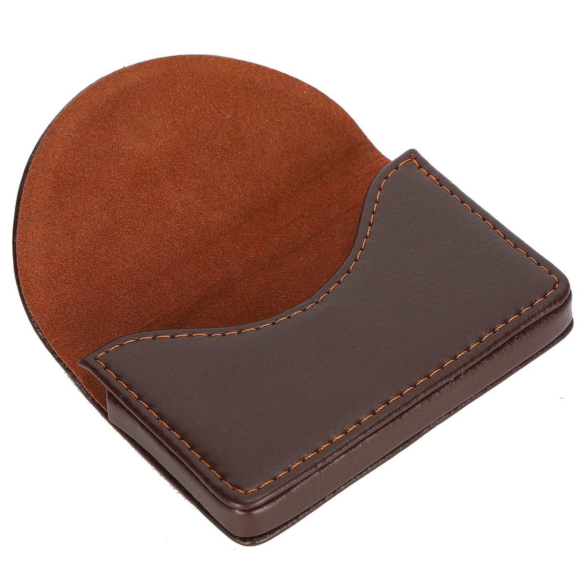 Dailygoods- Visitekaarthouder Antislip - PU-leer - voor 15-20 Kaarten - Schokbestendig - Compact - 9,9 x 6,3 x 1,5 cm - Kaartjeshouder