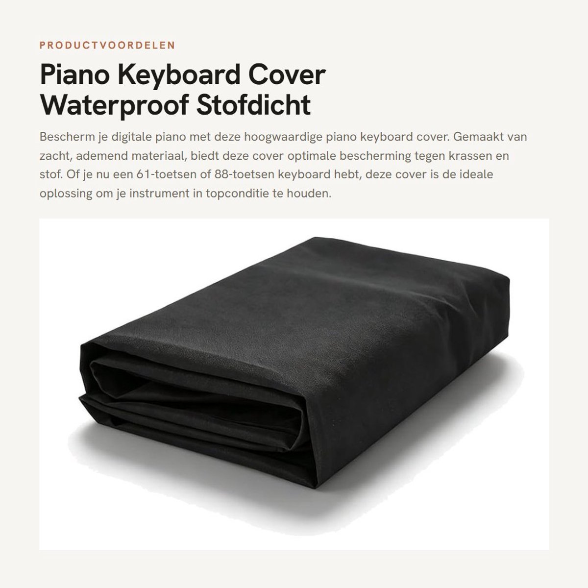 Dailygoods- Piano Cover Waterdicht - Keyboard Cover - Zachte Binnenstof - Antistof - Duurzaam - Lichtgewicht Materiaal - Keyboardhoes
