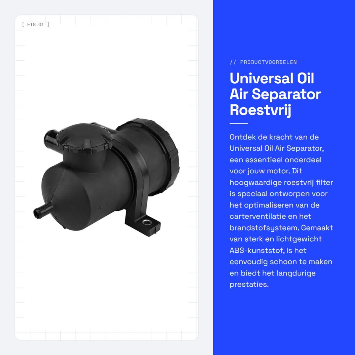 Dailygoods- Oliecatchcan Hoogwaardig ABS-kunststof - Roestvrij Filter - Carterventilatie - Brandstofsysteem - Vermindering Luchtvervuiling - Lichtgewicht en Sterk - Olieafscheider
