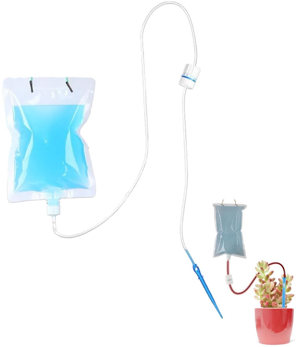 Dailygoods- Irrigatiesysteem Automatisch - Druppelirrigatie - Bewateringssysteem - 2-Liter Druppelzak - Instelbare Druppelsnelheid - Compact voor Balkon