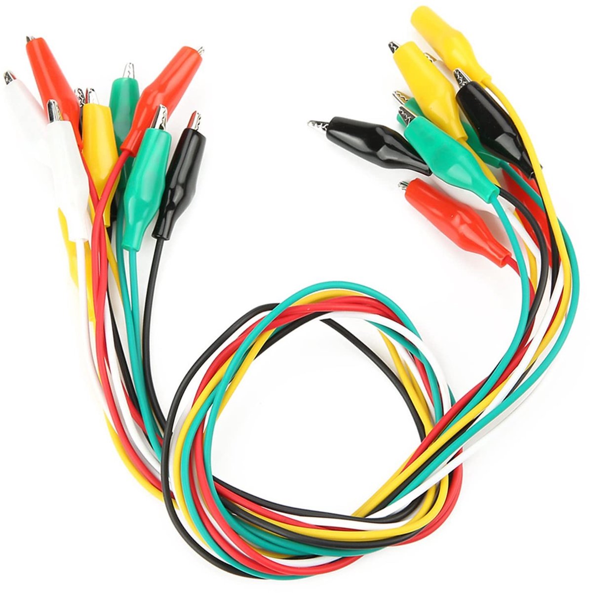 Dailygoods - Crocodile Clips - Testkabels - Dubbelzijdige Klemmen - 50cm - Elektrische Tests - Geschikt voor Diversen - 10 Stuks