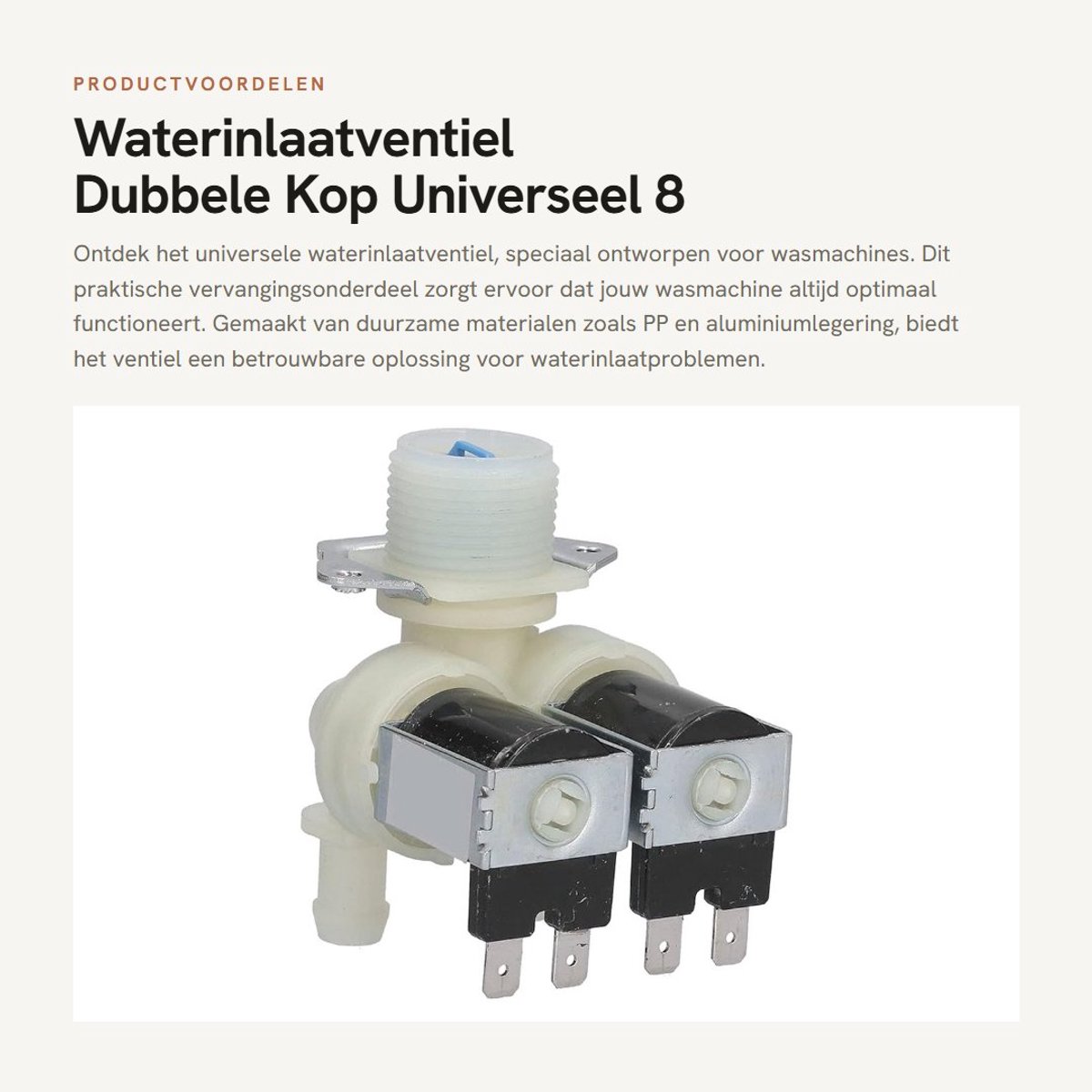Dailygoods- Magneetventiel Universeel - Waterinlaatventiel - Automatische Vervanging - PP/Aluminiumlegering - 220-240 V AC - 8 x 7 x 6,5 cm