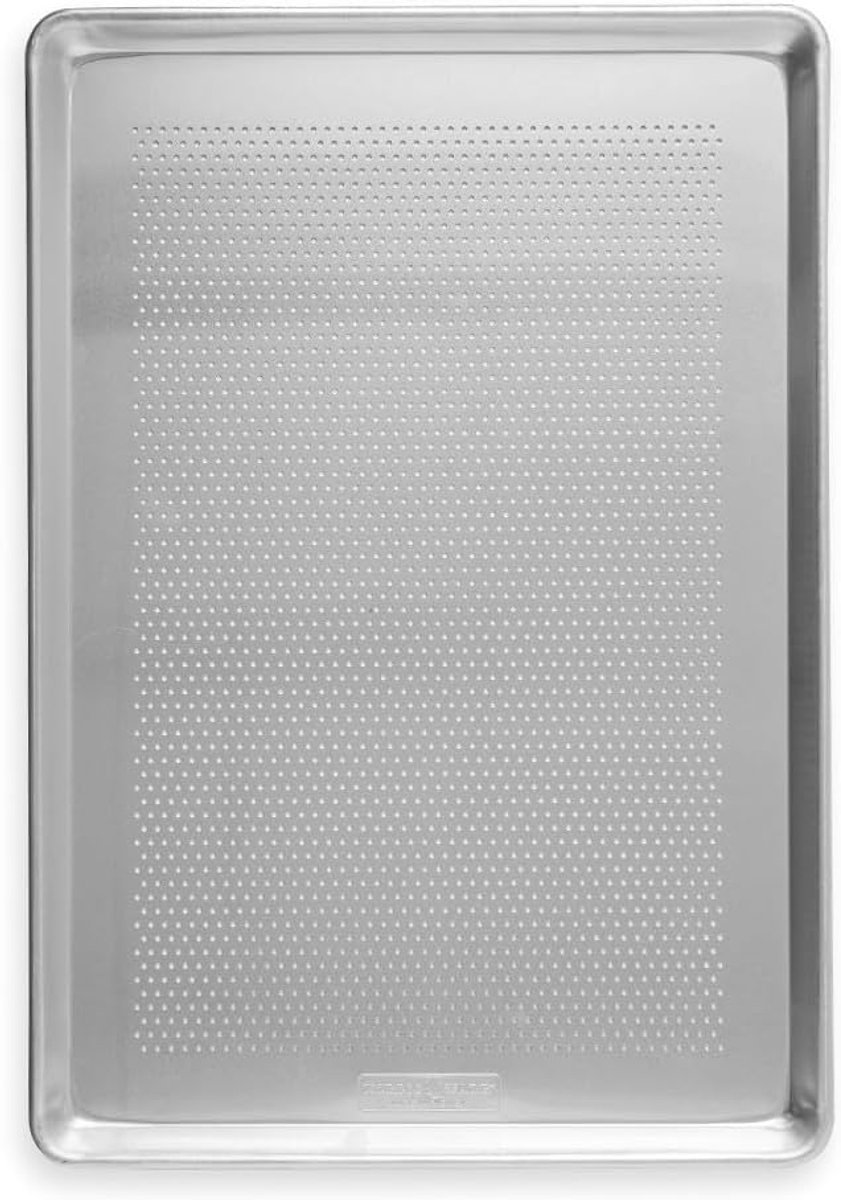 Perforated Bakplaat met gaten Crispy bakken Versterkt tegen kromtrekken 45.72 x 66.04 cm Aluminium