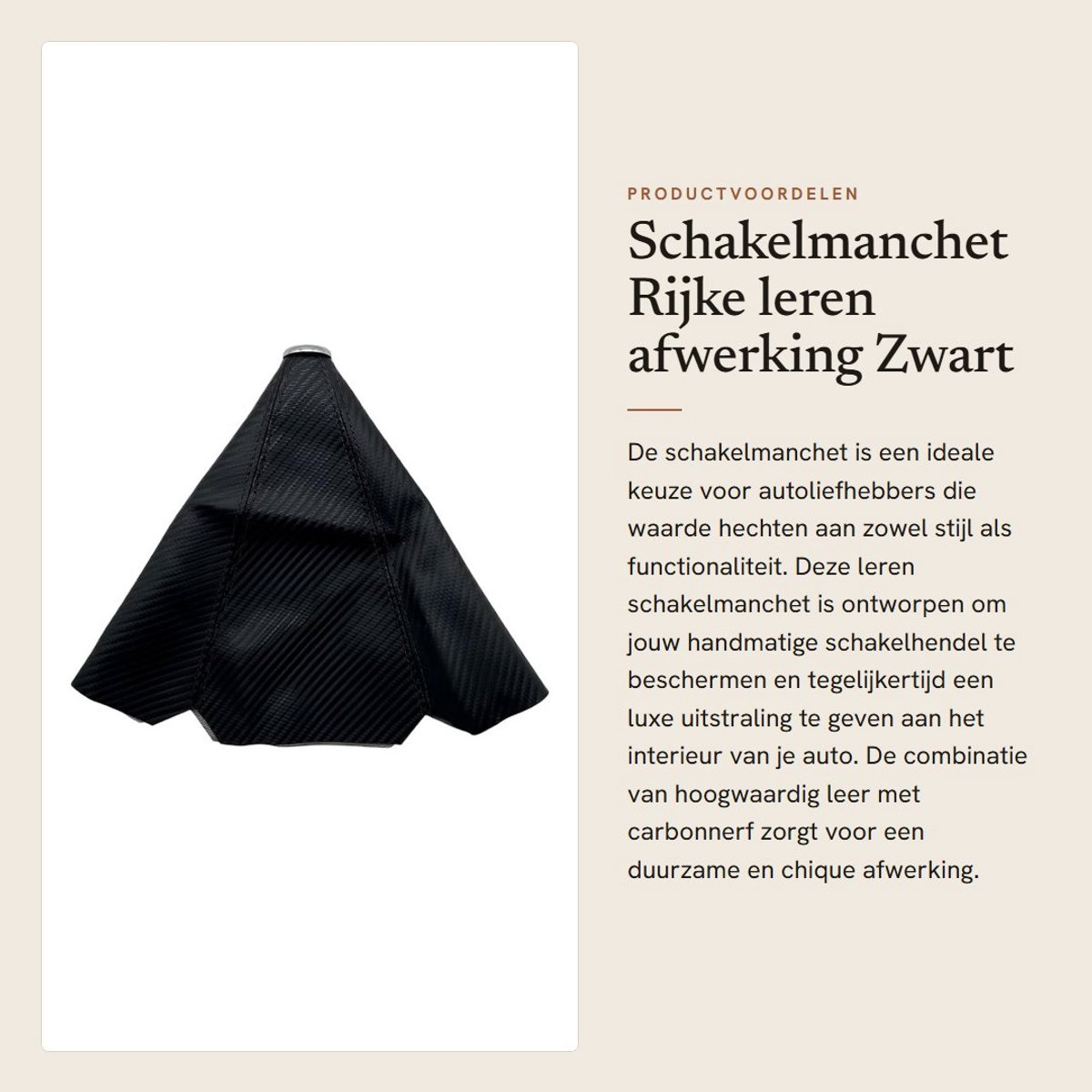 Dailygoods- Schakelmanchet Leer - Handmatige Schakelhendel - Universeel - Slijtvast - Stofdichte Dekking - 230 x 260 x 16 mm - Comfortabele Textuur - Schakelknophoes