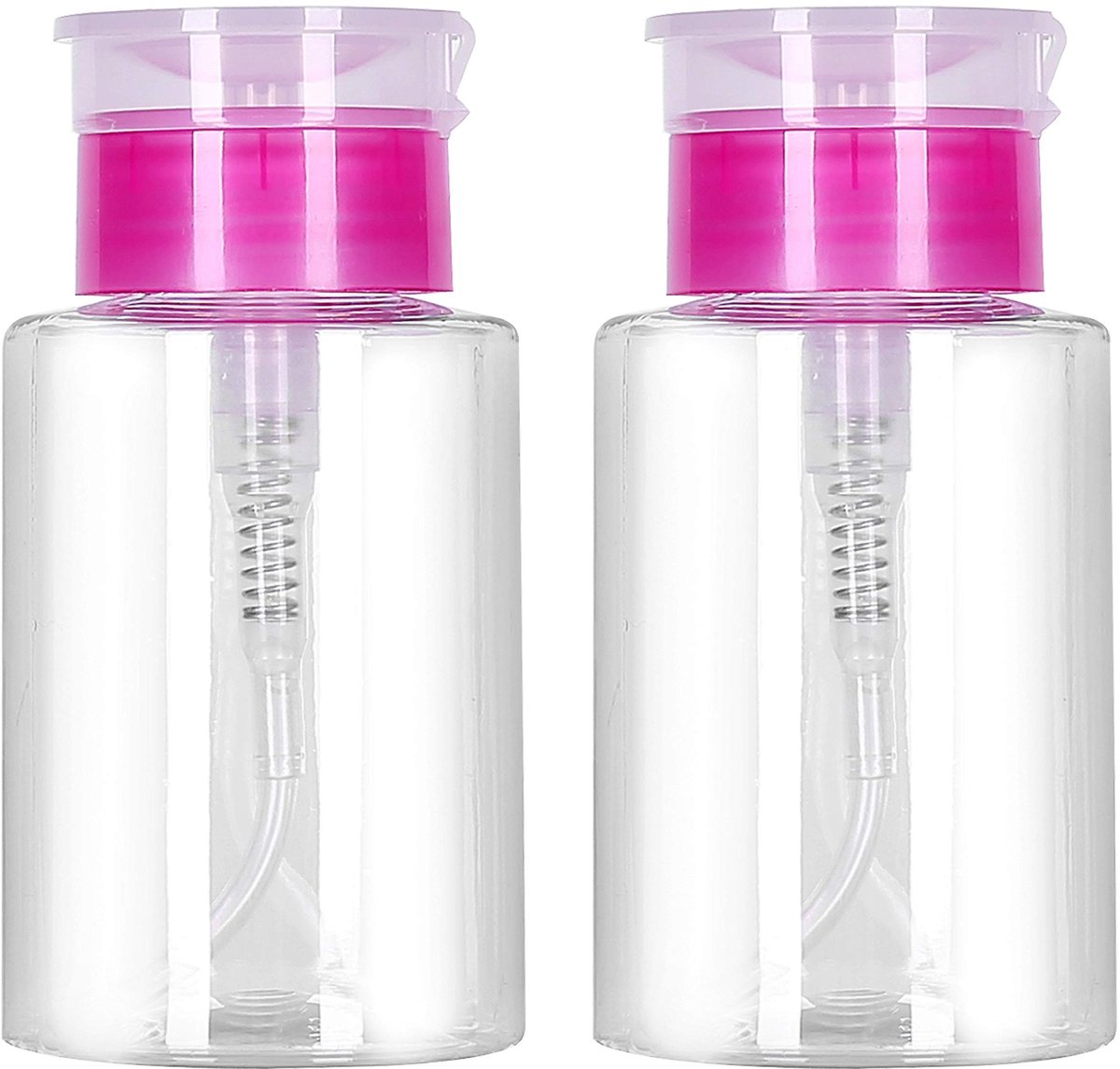 Dailygoods- Nagellakremover Pompdispenser - 2 Stuks - 180 ml - Hoogwaardig PP - Cosmetica - Handig voor Thuis/Salon - Cosmeticafles