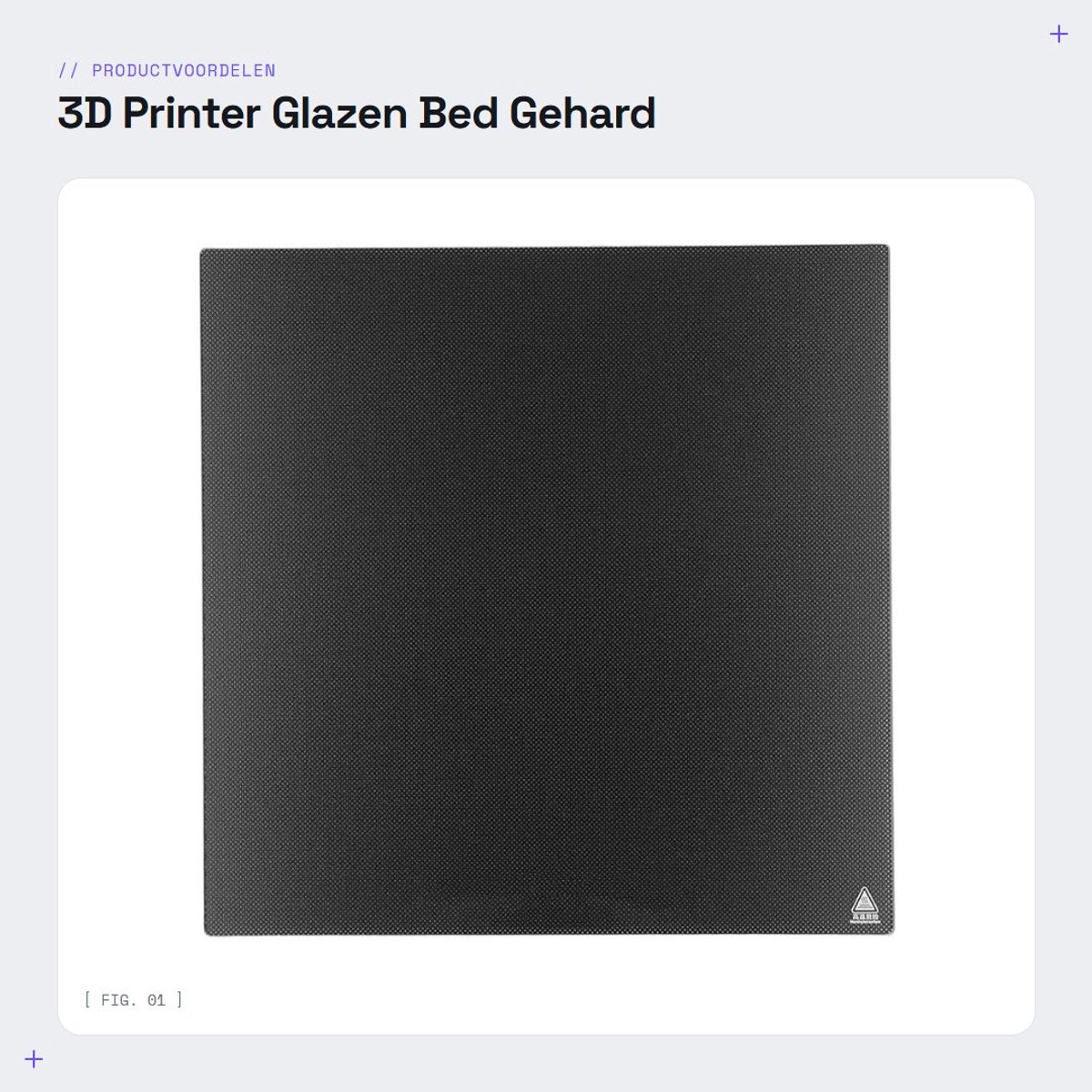 Dailygoods- Glazen Bed 235x235x4mm - Gehard Glas - Verwarmd Bed - 3D Printer Accessoire - Temperatuurinstellingen voor PLA/ABS - Eenvoudig te Reinigen