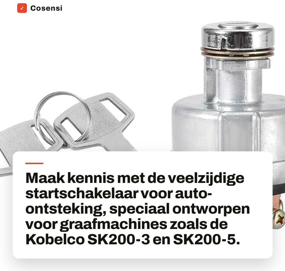 Dailygoods - Startschakelaar Auto-Ontsteking - 6 Sleutels - Betrouwbare Bescherming - Compact Formaat - Geschikt voor Kobelco - Kwaliteit Gegarandeerd...