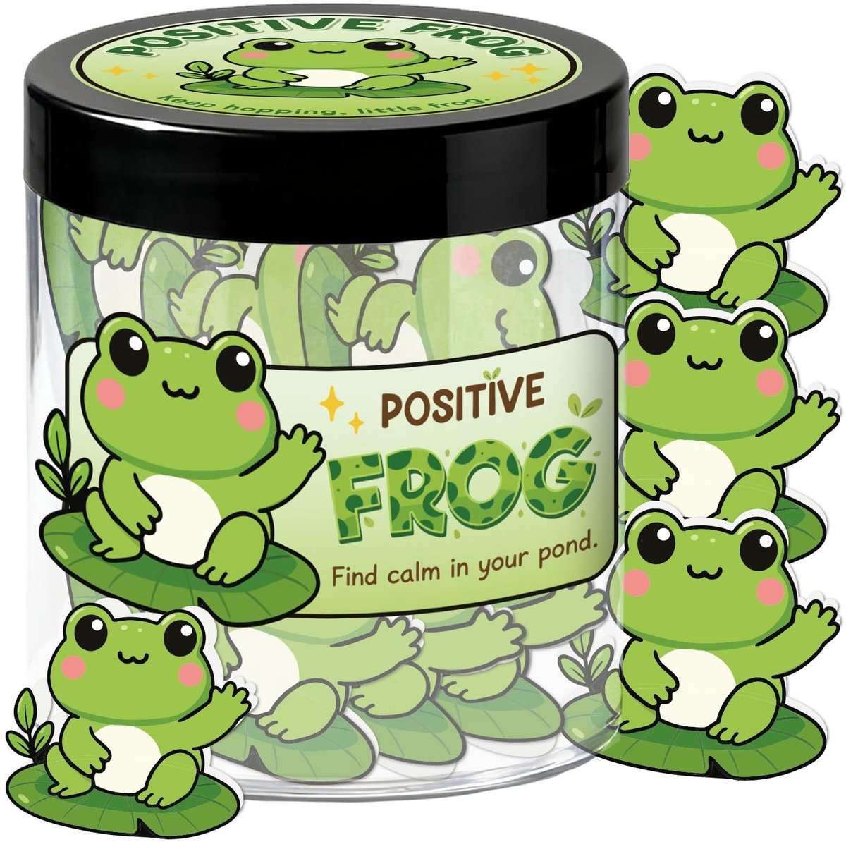 Dailygoods- Kikkerpot 80 Stuks - Wenskaarten Set - Kikkerbevestigingskaarten - Emotionele Ondersteuning - Grappig Dierenthema - Vrolijk Ontwerp