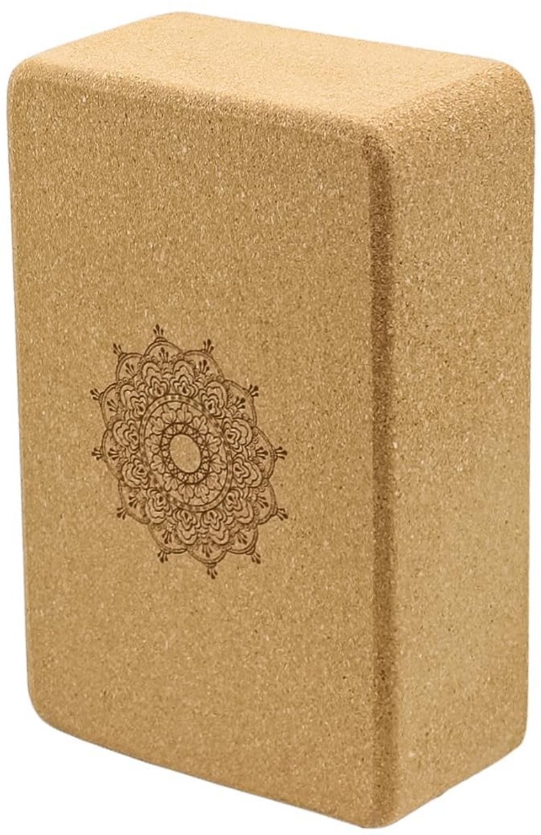 Dailygoods- Yogablok met hoge dichtheid - Kurk - Stabiliteit - Milieuvriendelijk - 22,5 x 14,5 x 7,5 cm - Zweetabsorberend - Yogasteen