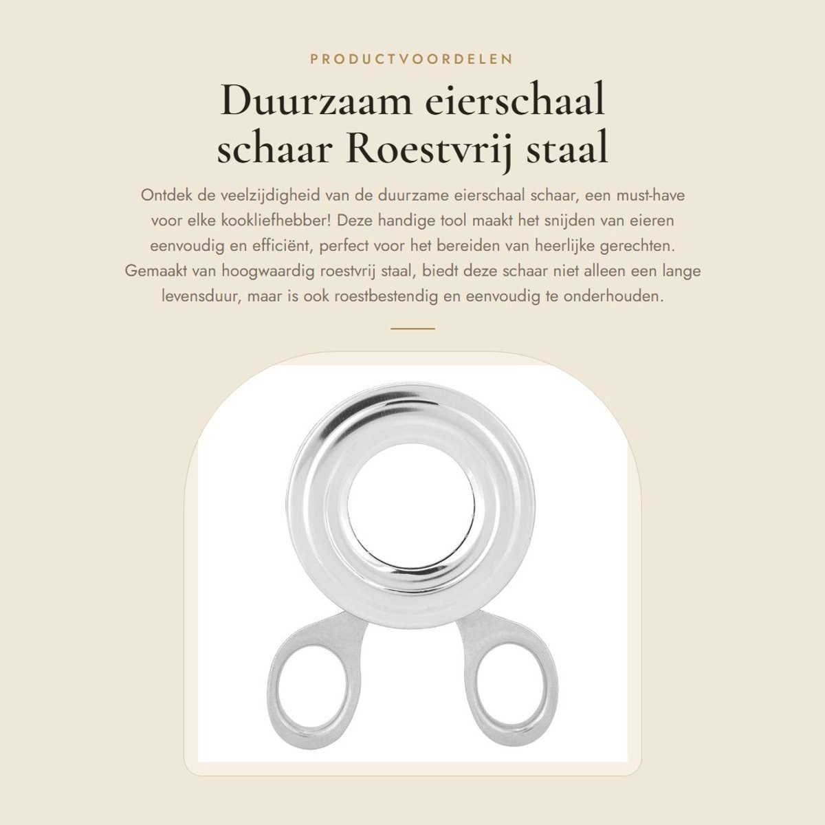 Dailygoods- Eierschaal Schaar Roestvrij Staal - Ei Snijder - Vaatwasserbestendig - Duurzaam - Ergonomisch Ontwerp - Gemakkelijk te Reinigen