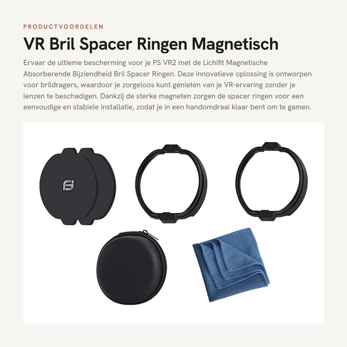 Dailygoods- Bril Magnetisch - VR2 Zuigframes - Oculair Beschermhoezen - Glazen Doos - Glazen Doek - Sterk en Duurzaam - VR-bril