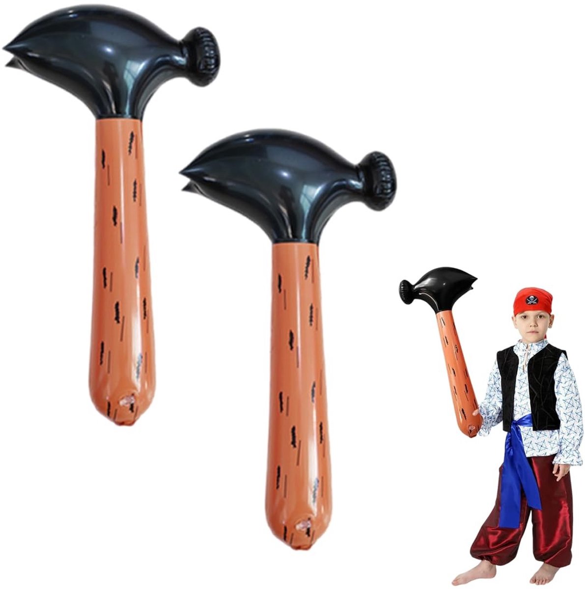 Opblaasbare Hamer - Set van 2 - 56 cm - Grappig Speelgoed - Waterdicht - Duurzaam PVC - Ideaal voor Zwembadfeesten - Speelgoedhamer